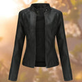 Stylish Women's Leather Jacket with Zipper Closure - Premium Quality & Trendy Design