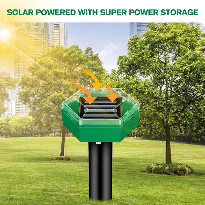 4-Pack Solar Powered Ultrasonic Mole Repellers - Eco-Friendly Pest Control for Gardens & Lawns