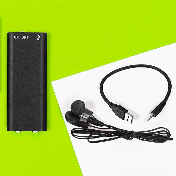 Compact Voice Activated Audio Recorder with Built-in Memory Storage - High-Quality Sound Capture