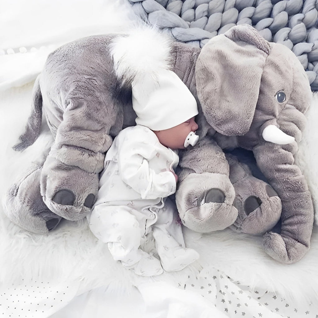 Soft Plush Elephant Pillow for Infants - Cozy Body Support for Baby Comfort
