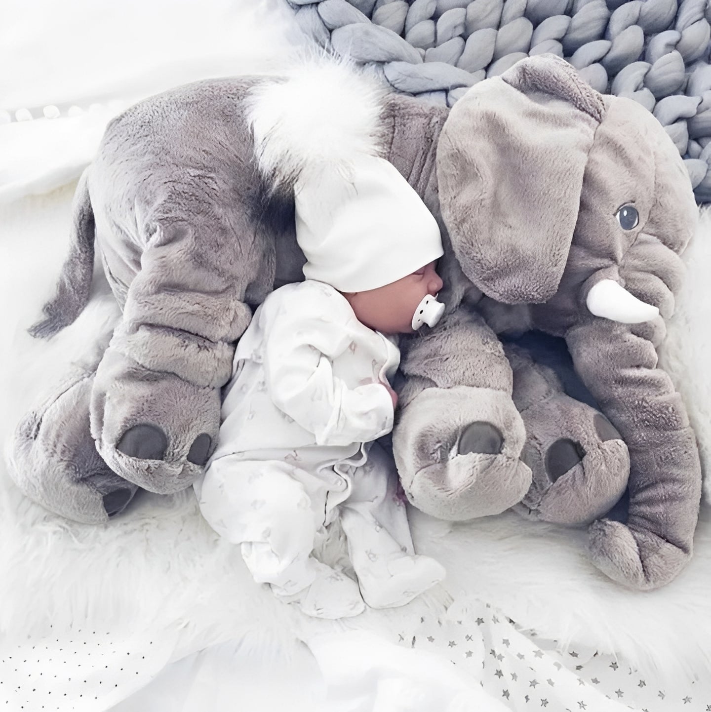 Soft Plush Elephant Pillow for Infants - Cozy Body Support for Baby Comfort
