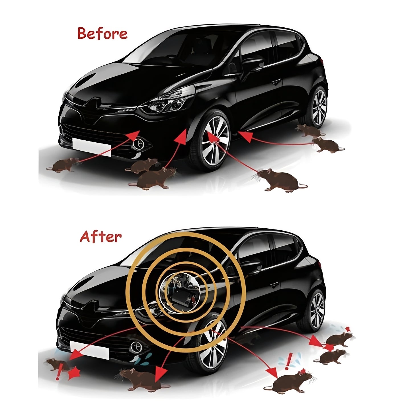 Ultrasonic Rodent Repeller for Vehicles with Advanced Motion Sensor Technology - Effective Pest Control Solution