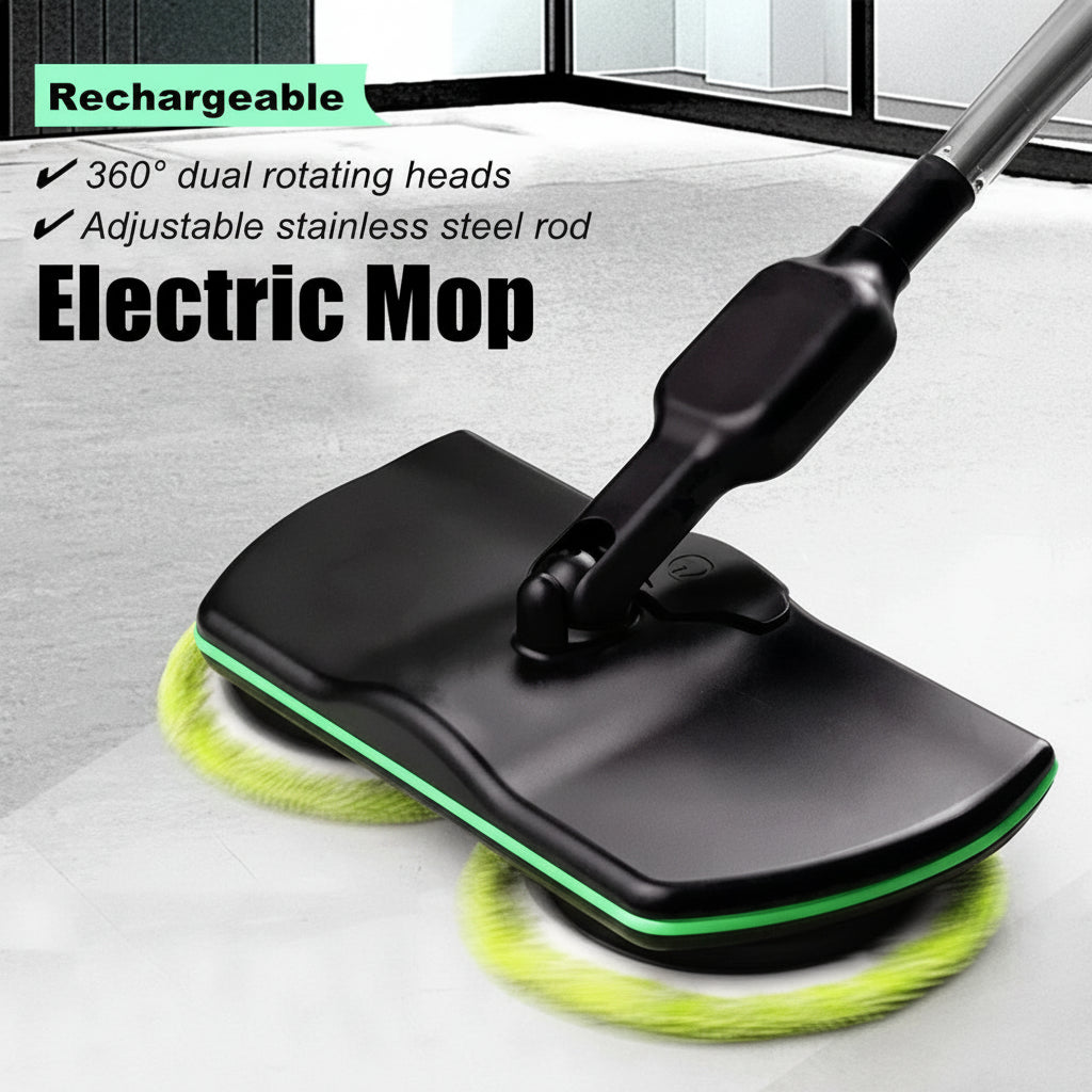 Cordless Rechargeable Electric Spin Mop with Rotating Cleaning Pads - Effortless Floor Cleaning & Deep Sanitization