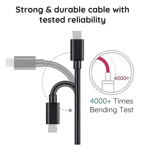 10 Ft Micro USB Charging Cable - Durable, Fast Charging & Data Sync Cable for Smartphones, Tablets, and More