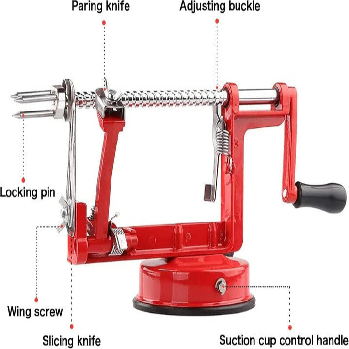 Premium Stainless Steel Apple Peeler & Spiral Slicer - Effortless Kitchen Prep Tool for Fruits & Vegetables
