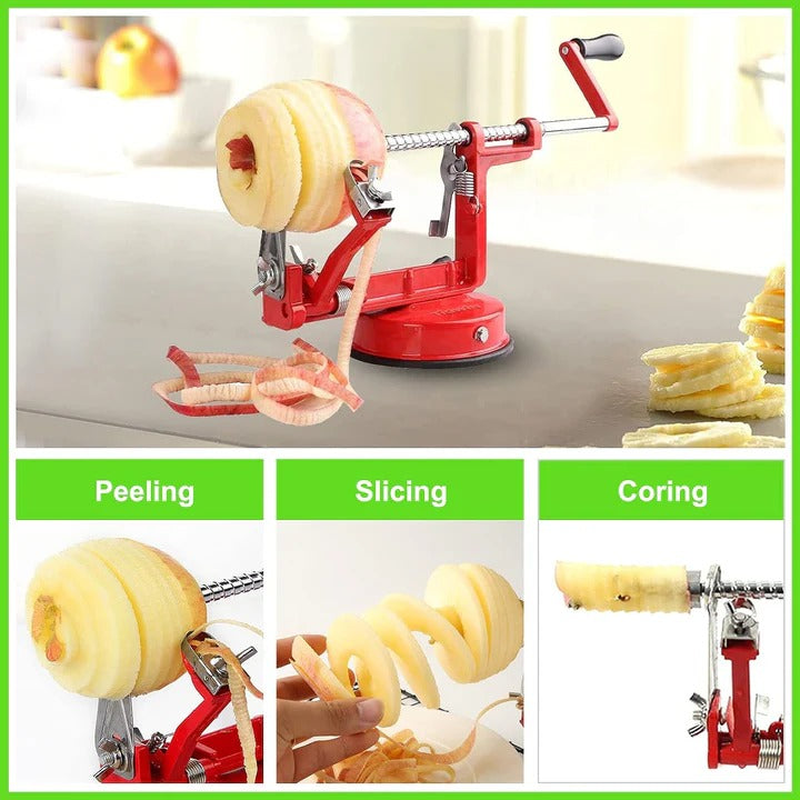 Premium Stainless Steel Apple Peeler & Spiral Slicer - Effortless Kitchen Prep Tool for Fruits & Vegetables
