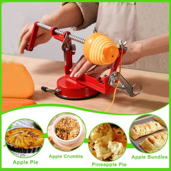 Premium Stainless Steel Apple Peeler & Spiral Slicer - Effortless Kitchen Prep Tool for Fruits & Vegetables