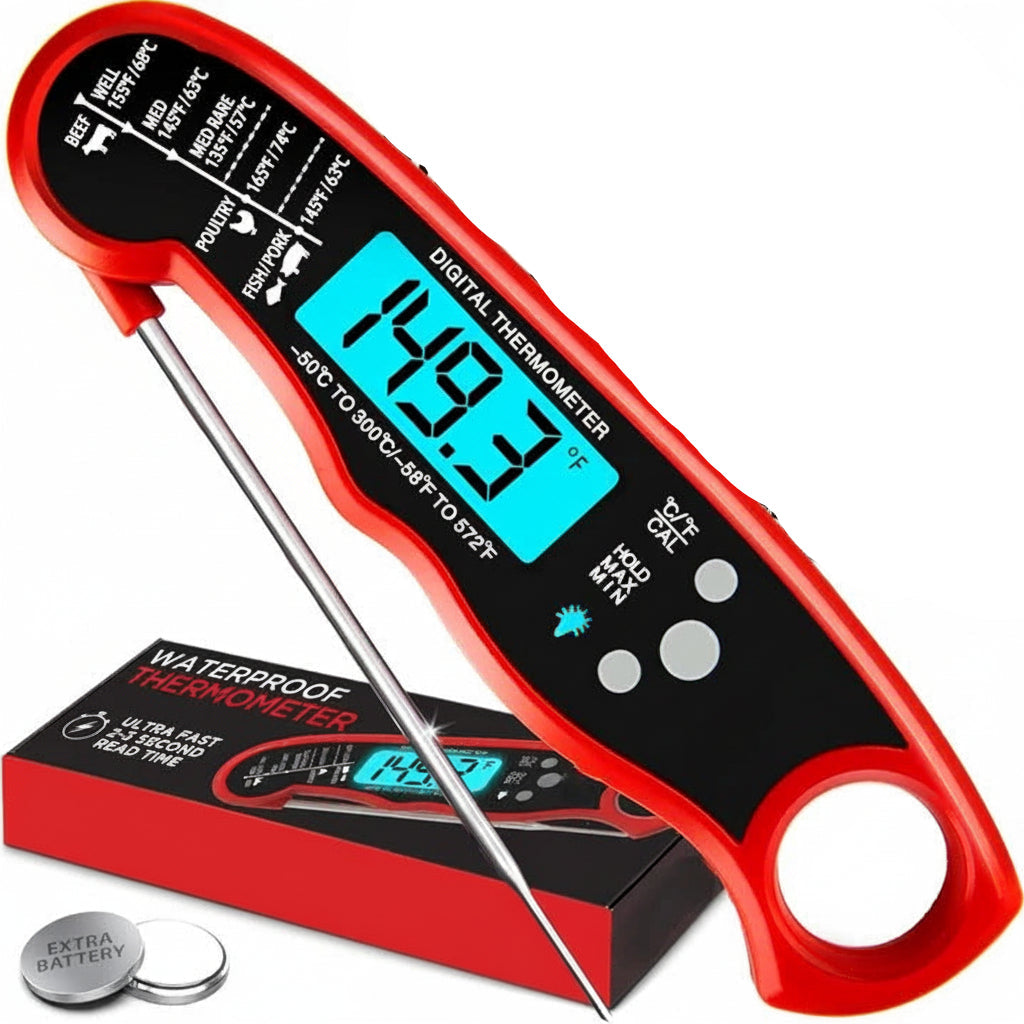 Digital Instant Read Meat Thermometer - Accurate Cooking Thermometer for Perfectly Cooked Meats