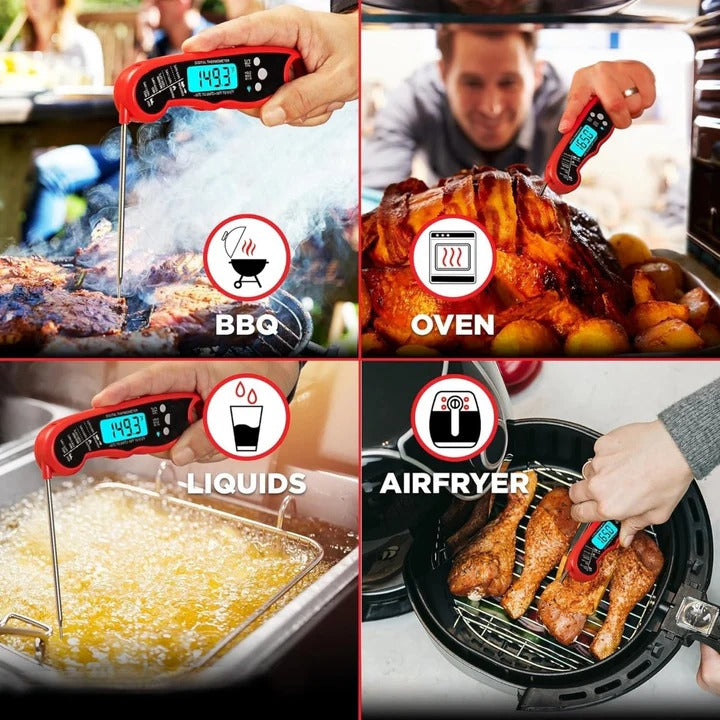 Digital Instant Read Meat Thermometer - Accurate Cooking Thermometer for Perfectly Cooked Meats