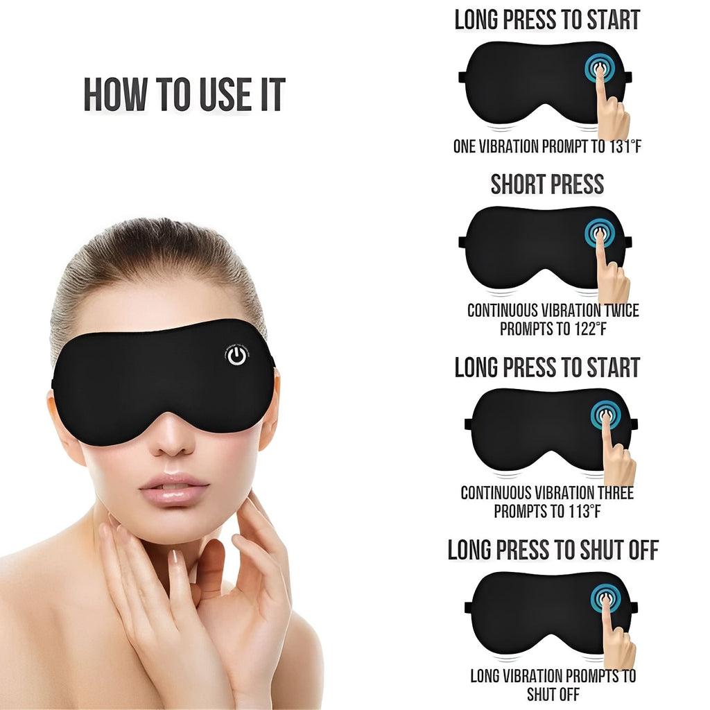 Rechargeable Heated Eye Mask for Ultimate Relaxation & Sleep Support – Soothing Heat Therapy for Stress Relief and Comfort