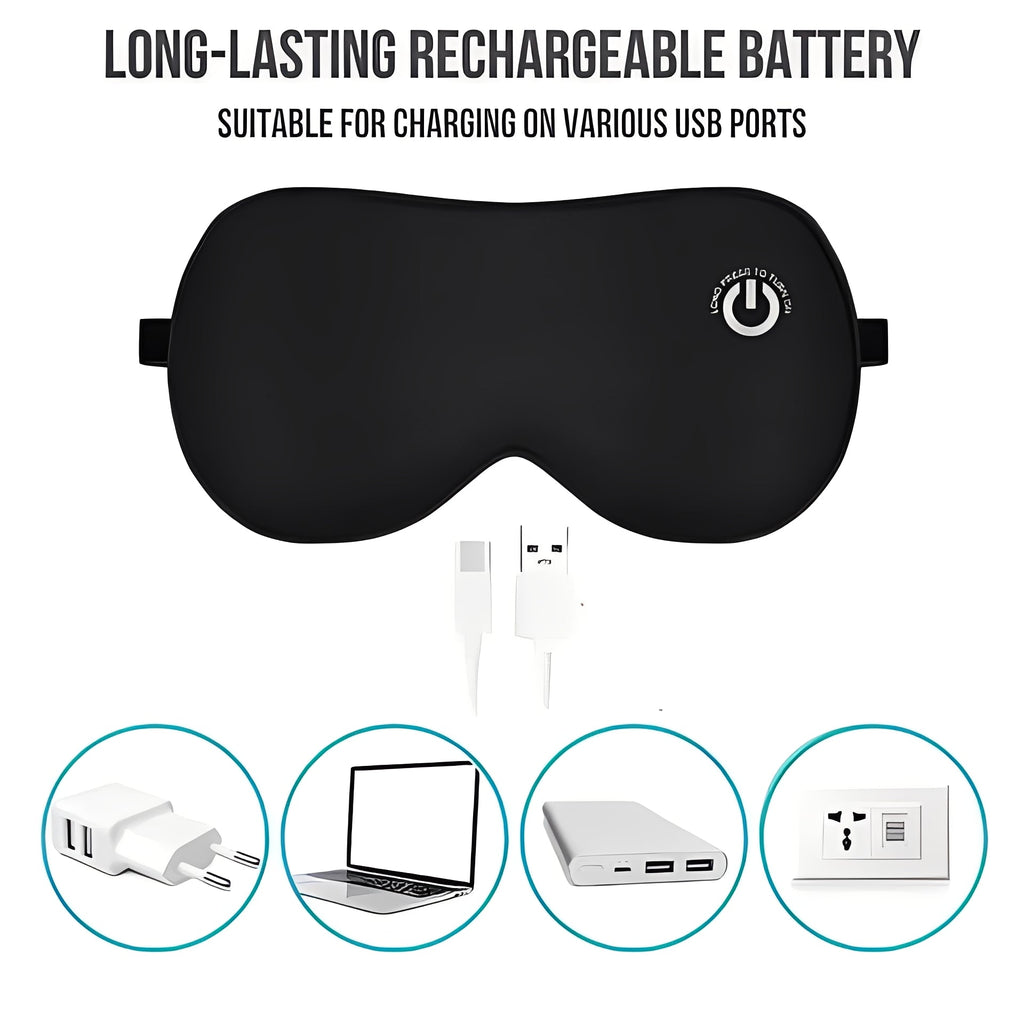 Rechargeable Heated Eye Mask for Ultimate Relaxation & Sleep Support – Soothing Heat Therapy for Stress Relief and Comfort