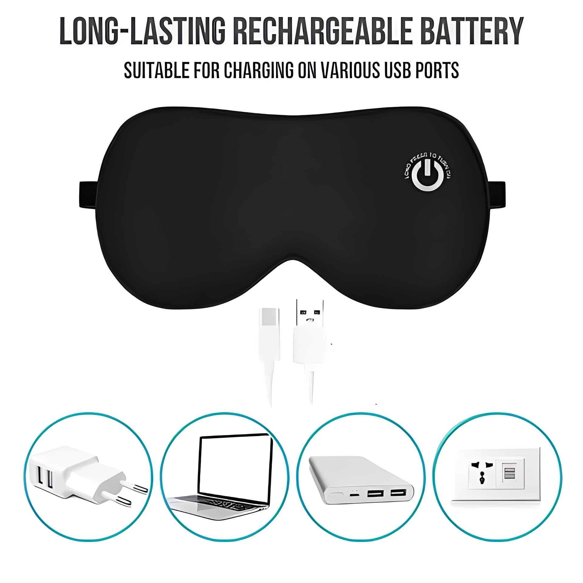 Rechargeable Heated Eye Mask for Ultimate Relaxation & Sleep Support – Soothing Heat Therapy for Stress Relief and Comfort