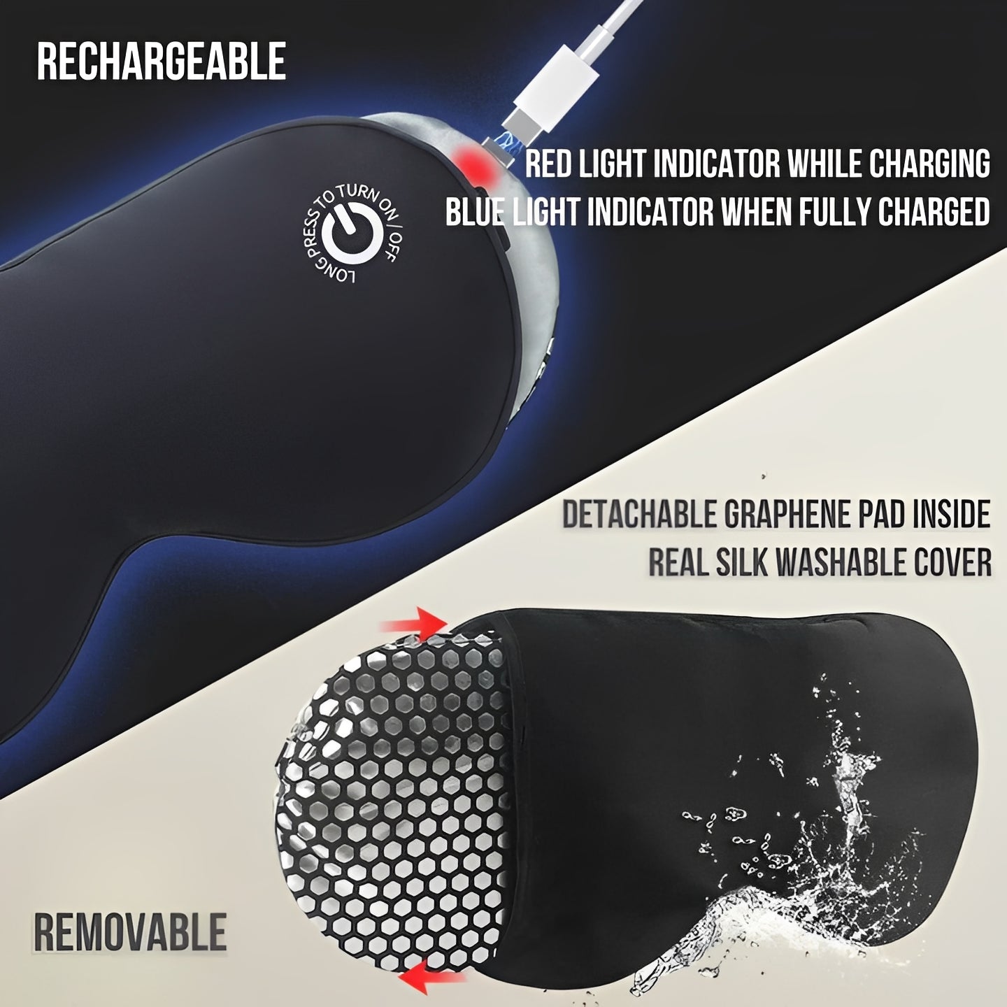 Rechargeable Heated Eye Mask for Ultimate Relaxation & Sleep Support – Soothing Heat Therapy for Stress Relief and Comfort