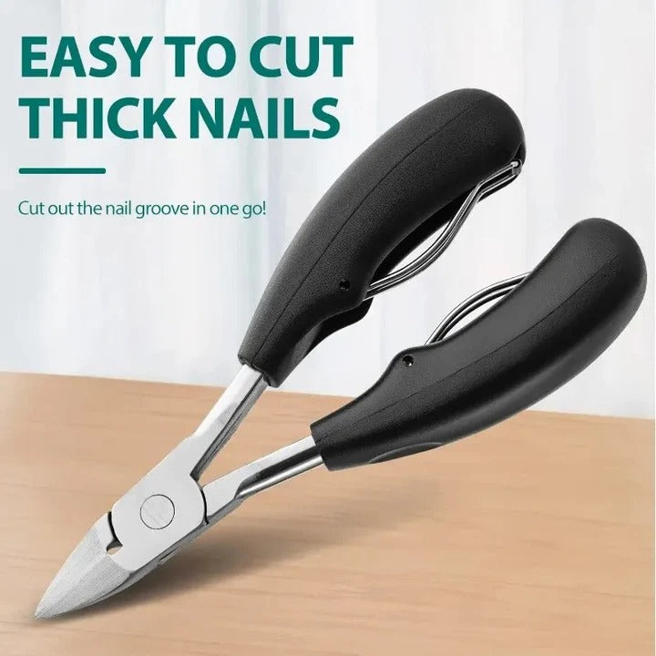 Heavy-Duty Wide Jaw Nail Clippers for Thick Nails with Integrated Nail File - Effortless Trimming & Grooming