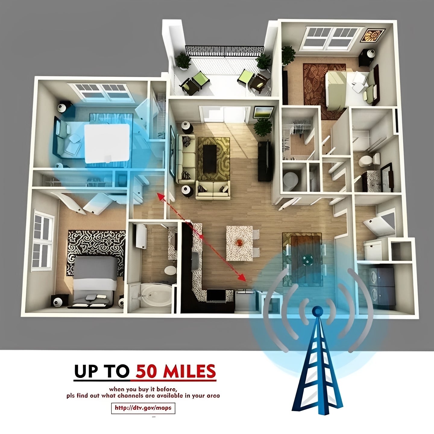 High-Performance Indoor TV Antenna for Superior Signal Reception - Boost Your Viewing Experience
