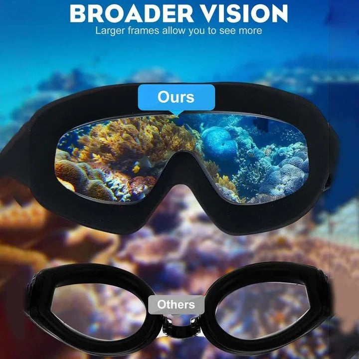 Anti-Fog Swimming Goggles with Wide Angle Lens - Clear Vision & Comfort for Optimal Performance