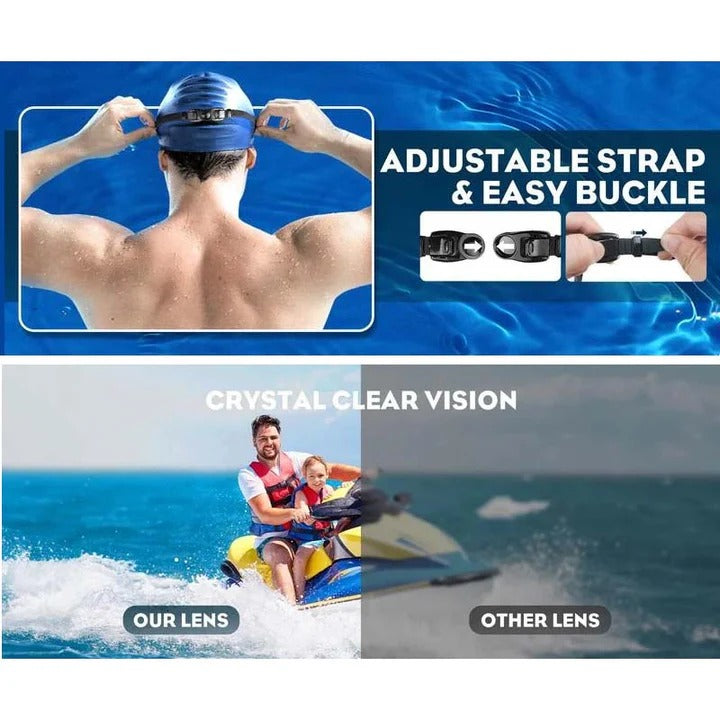 Anti-Fog Swimming Goggles with Wide Angle Lens - Clear Vision & Comfort for Optimal Performance