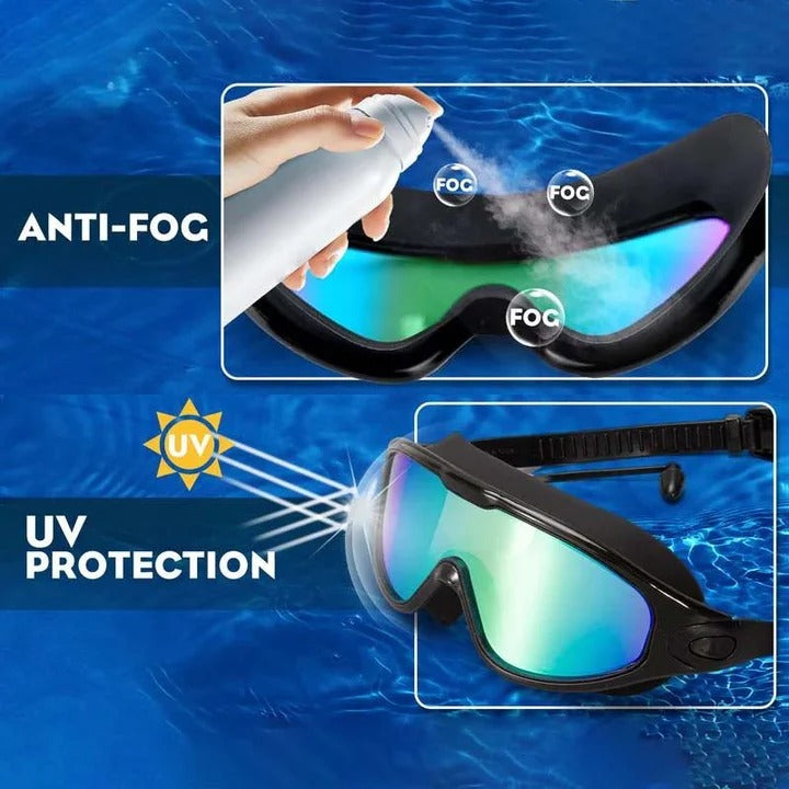Anti-Fog Swimming Goggles with Wide Angle Lens - Clear Vision & Comfort for Optimal Performance