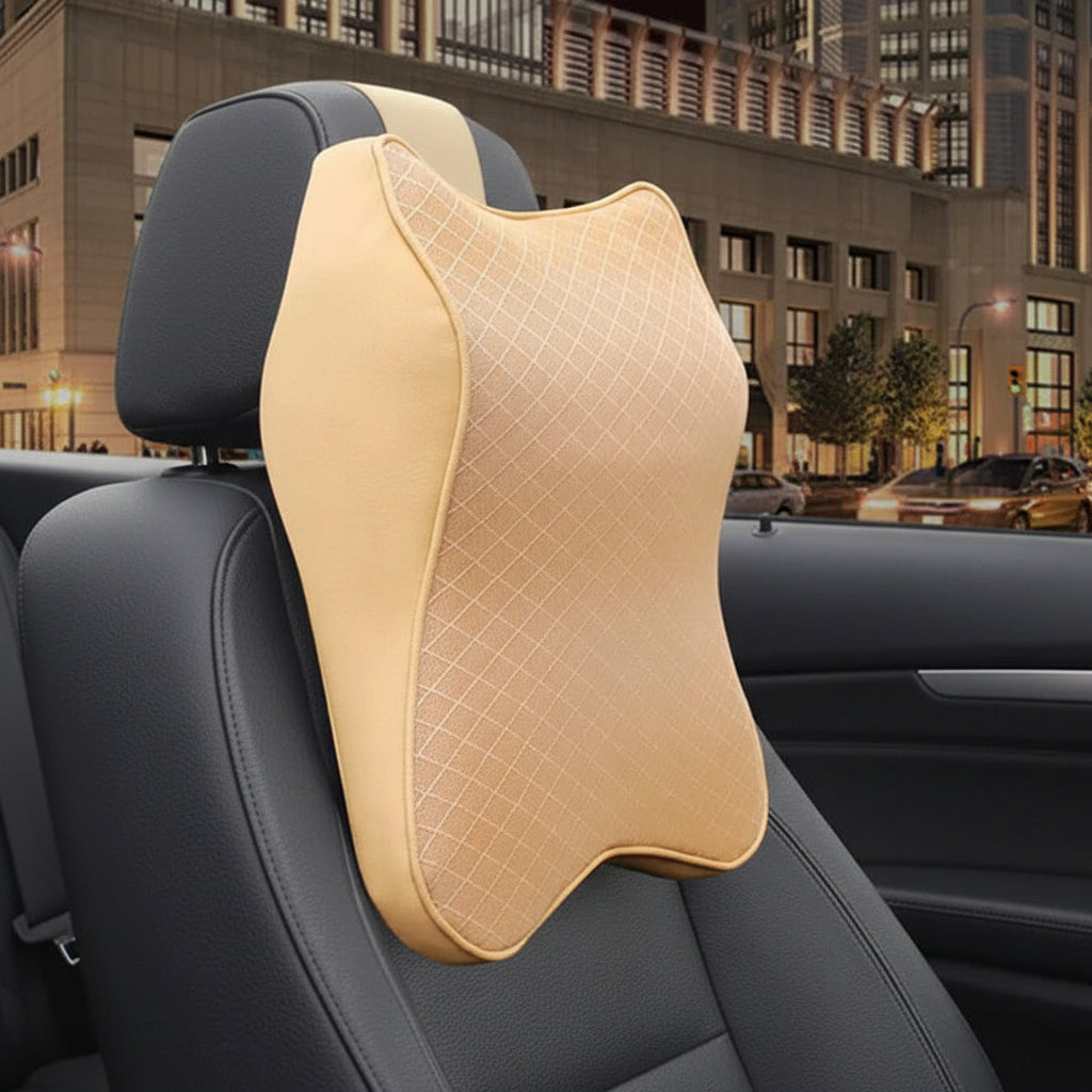 Ergonomic Car Seat Headrest Cushion for Ultimate Neck Support & Comfort - Memory Foam Travel Accessory