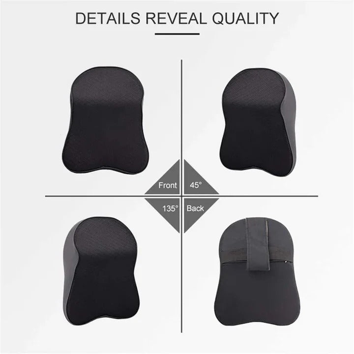 Ergonomic Car Seat Headrest Cushion for Ultimate Neck Support & Comfort - Memory Foam Travel Accessory