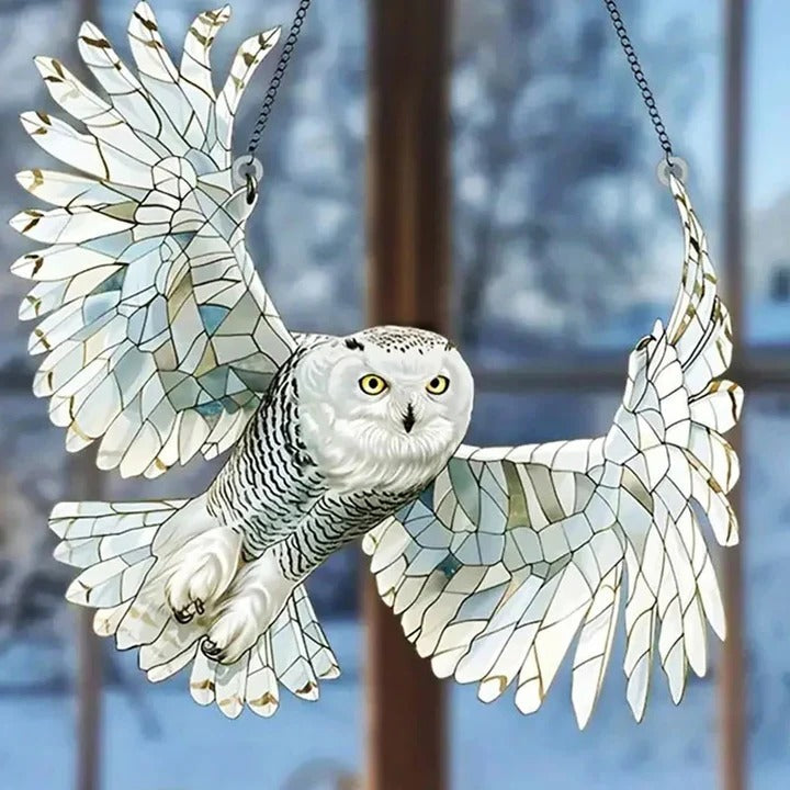 Rainbow Prism Glass Suncatcher - Decorative Bird & Owl Window Art for Vibrant Light Reflections