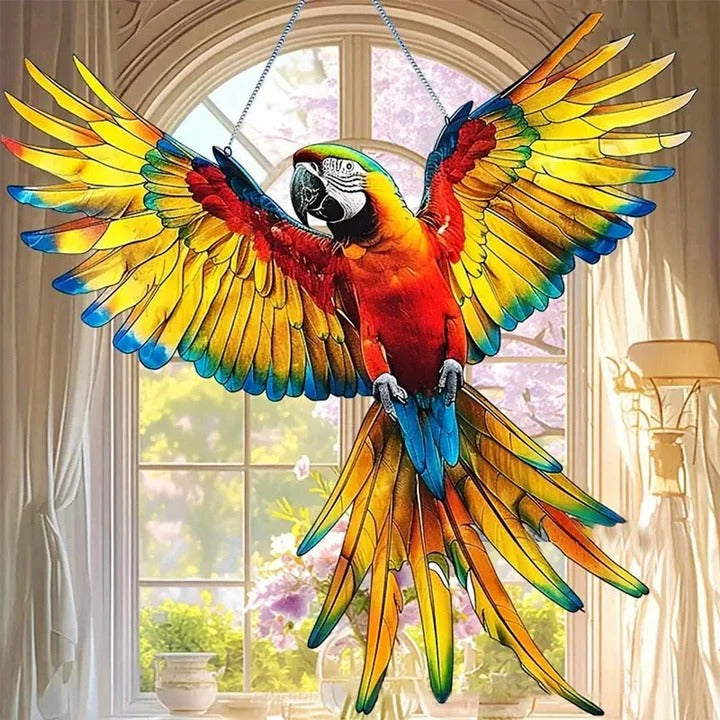 Rainbow Prism Glass Suncatcher - Decorative Bird & Owl Window Art for Vibrant Light Reflections