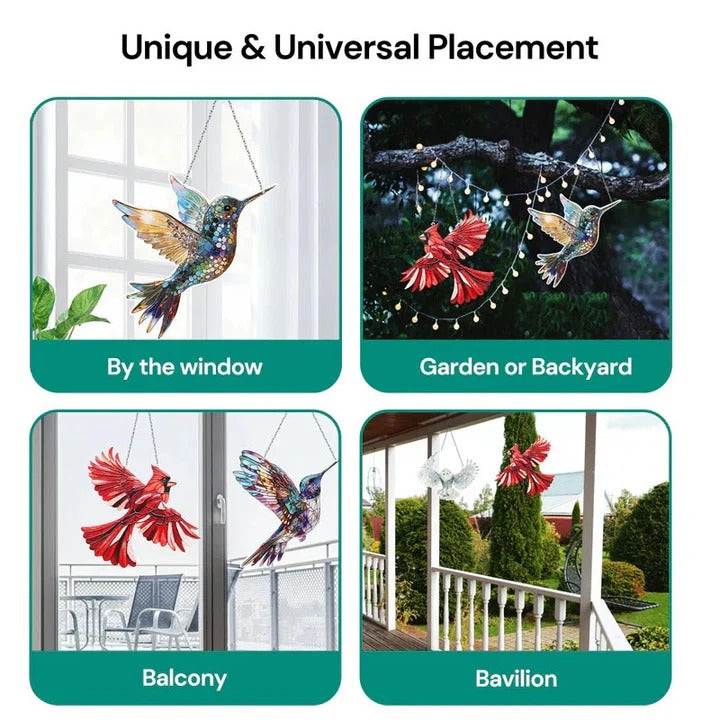 Rainbow Prism Glass Suncatcher - Decorative Bird & Owl Window Art for Vibrant Light Reflections