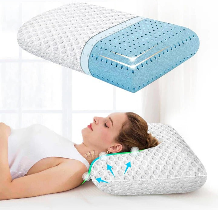 Cooling Gel Memory Foam Pillow - Ergonomic Sleep Support for All Sleeping Positions