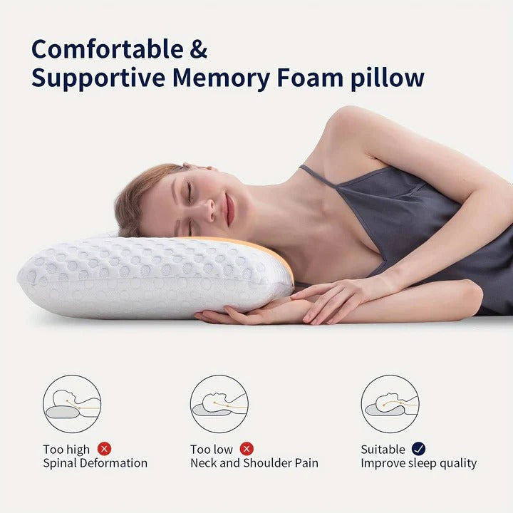 Cooling Gel Memory Foam Pillow - Ergonomic Sleep Support for All Sleeping Positions