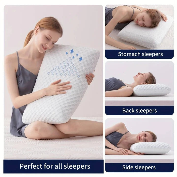 Cooling Gel Memory Foam Pillow - Ergonomic Sleep Support for All Sleeping Positions