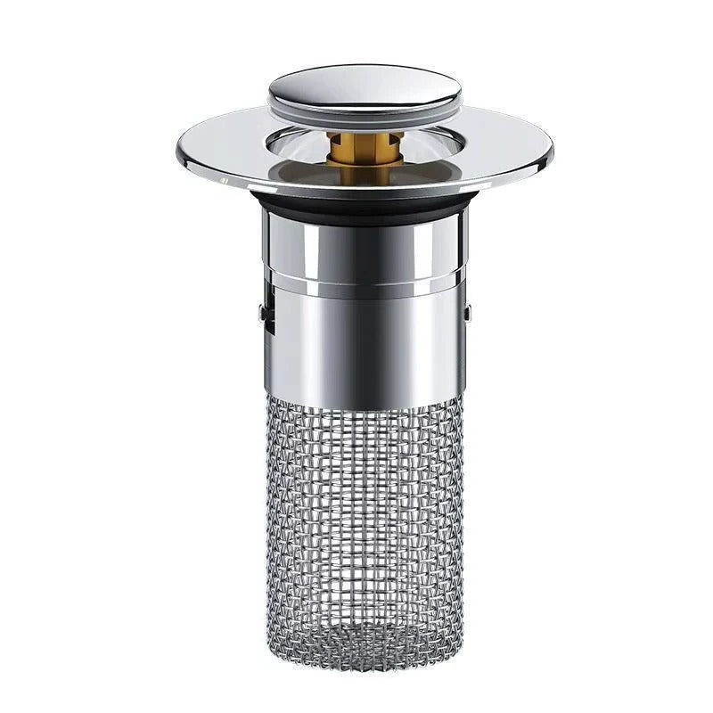 Pop-Up Sink Drain Plug with Hair & Debris Catcher - Ideal for Bathroom & Kitchen Use