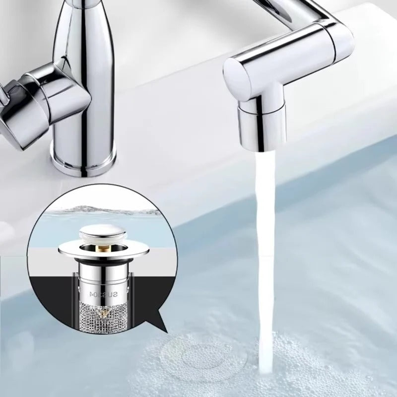 Pop-Up Sink Drain Plug with Hair & Debris Catcher - Ideal for Bathroom & Kitchen Use