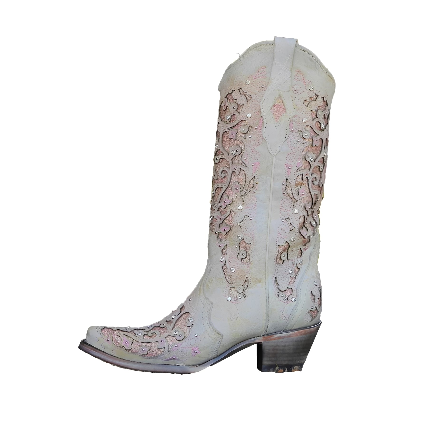 Embroidered Pointed Toe Knee High Boots with Sequin Detail - Stylish & Chic Footwear