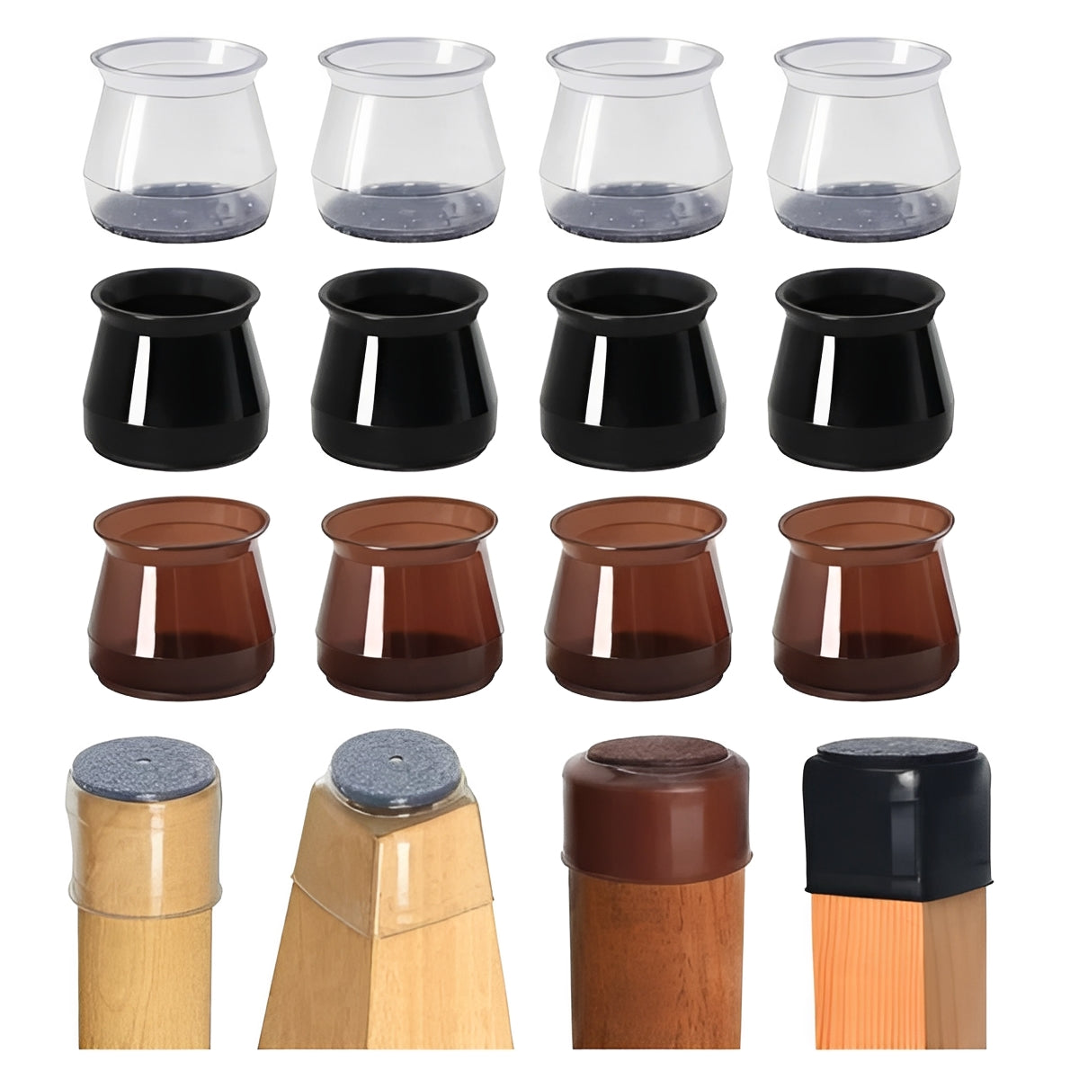 Set of 8 Furniture Leg Floor Protectors - Durable, Non-Slip Pads for Scratch Prevention & Floor Protection
