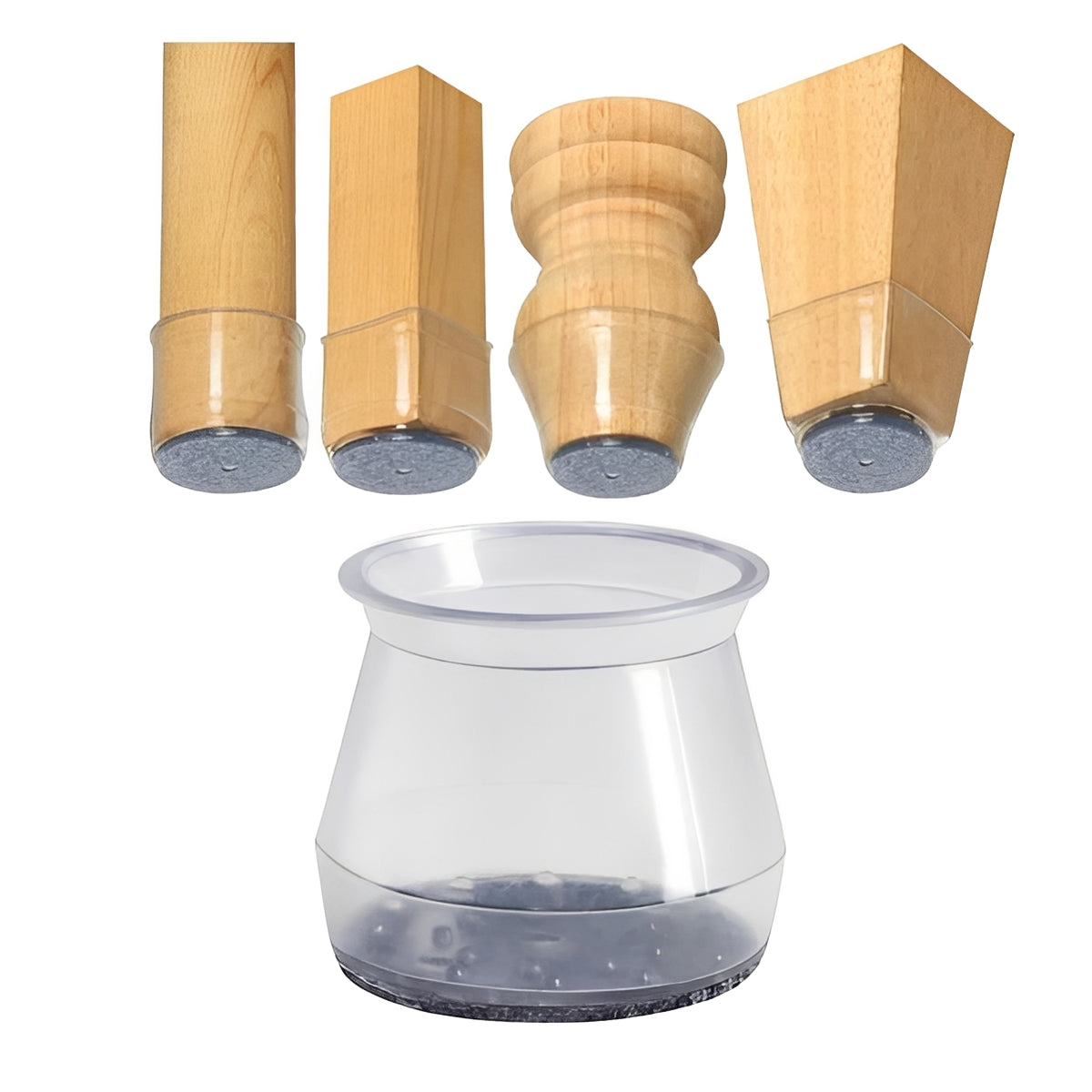 Set of 8 Furniture Leg Floor Protectors - Durable, Non-Slip Pads for Scratch Prevention & Floor Protection