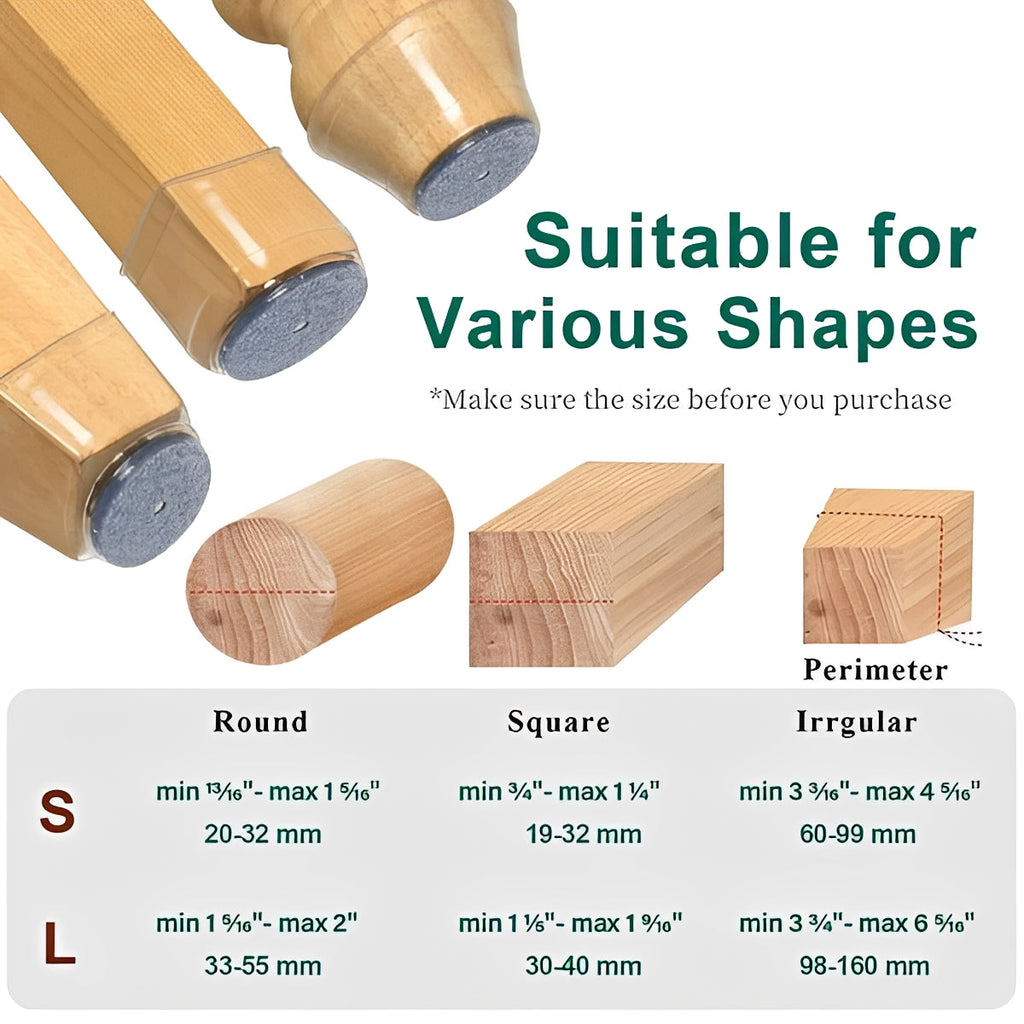 Set of 8 Furniture Leg Floor Protectors - Durable, Non-Slip Pads for Scratch Prevention & Floor Protection