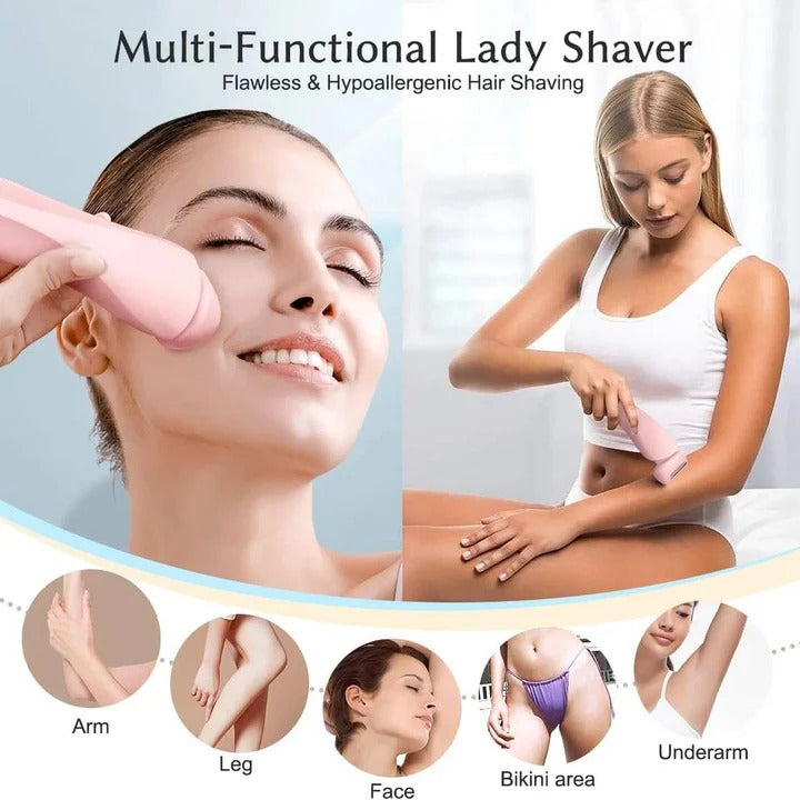 Women's Rechargeable Electric Shaver - Cordless, Waterproof, and Ergonomic Design for Smooth, Effortless Shaving