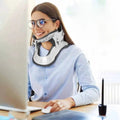Adjustable Cervical Neck Traction Device with Heat Therapy - Relieve Neck Pain & Improve Posture