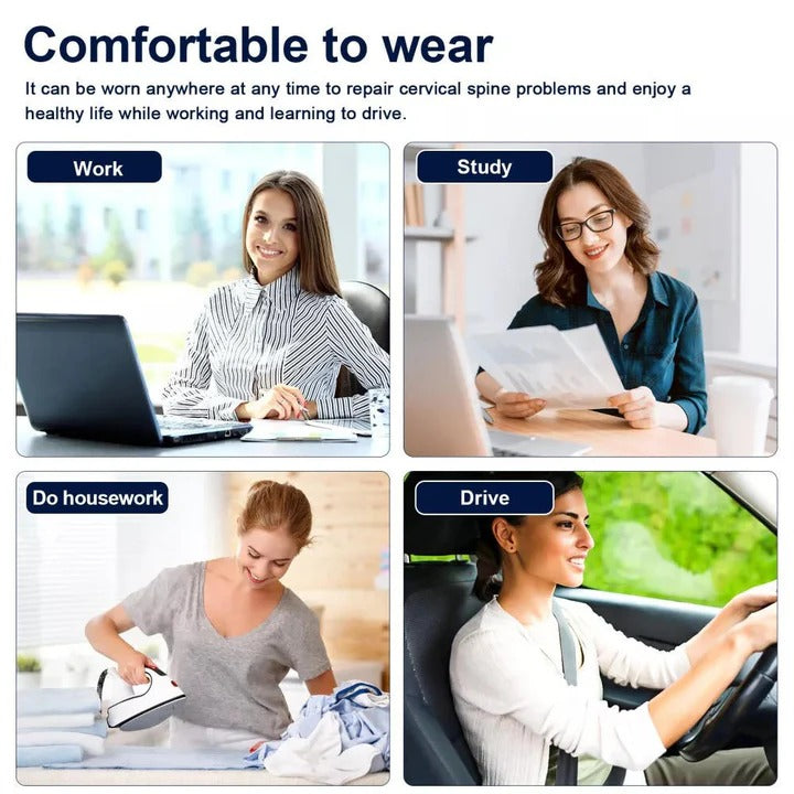 Adjustable Cervical Neck Traction Device with Heat Therapy - Relieve Neck Pain & Improve Posture