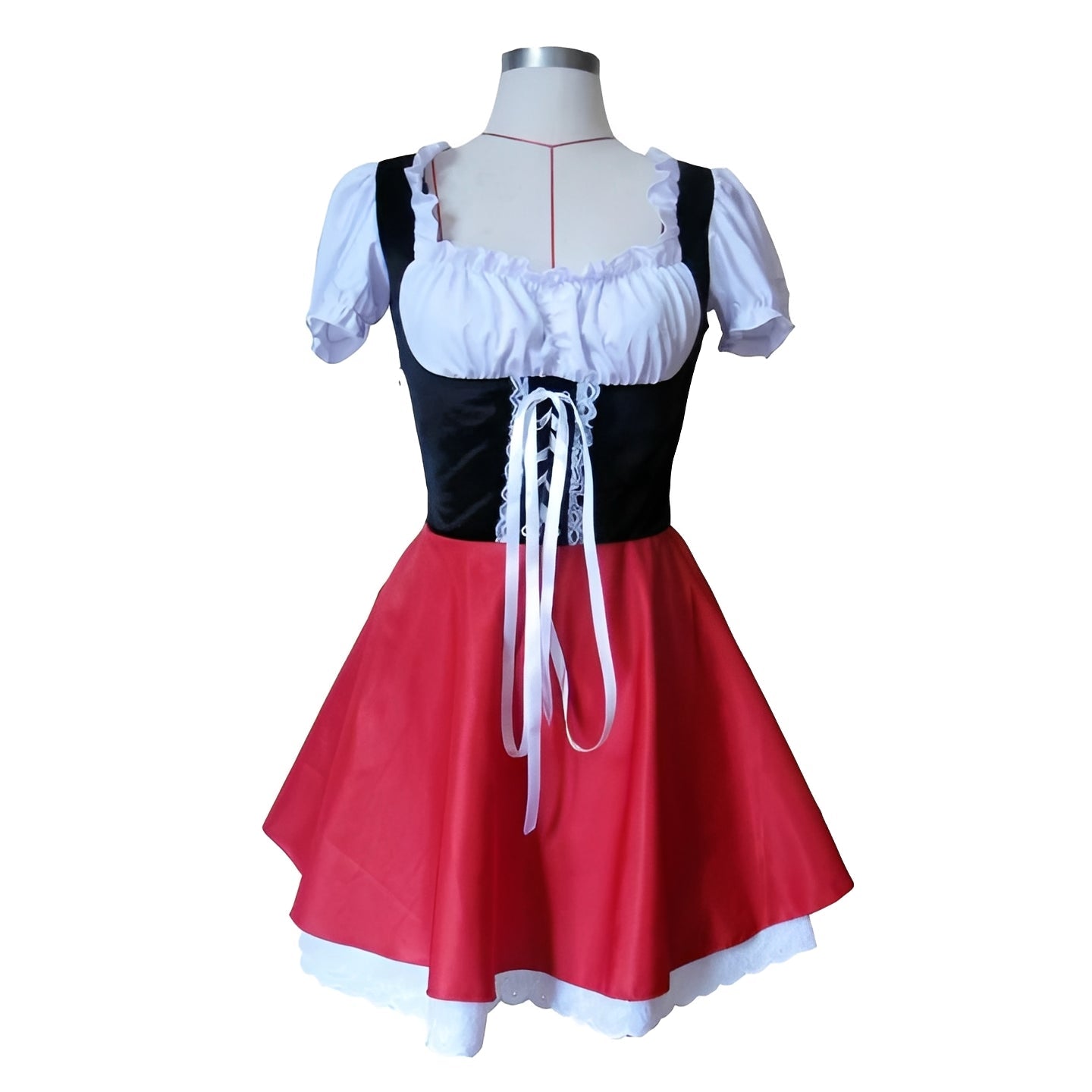 Women's Little Red Riding Hood Costume Dress - Classic Fairy Tale Outfit for Halloween & Dress-Up Events