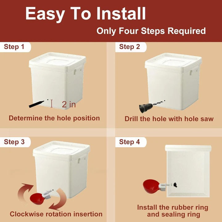 Automatic Chicken Waterer Set - 10 Pack for Effortless Poultry Hydration