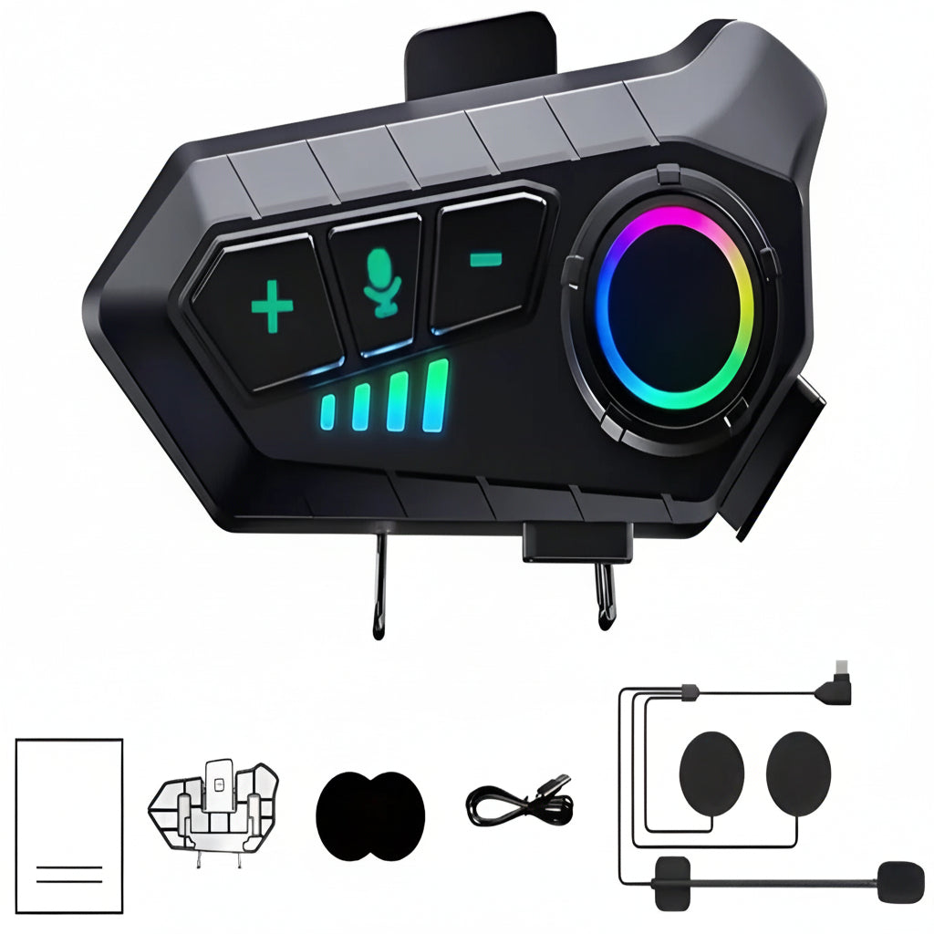 Premium Wireless Bluetooth Headset for Motorcycle Helmets - Crystal Clear Sound, Noise Cancellation, and Long Battery Life