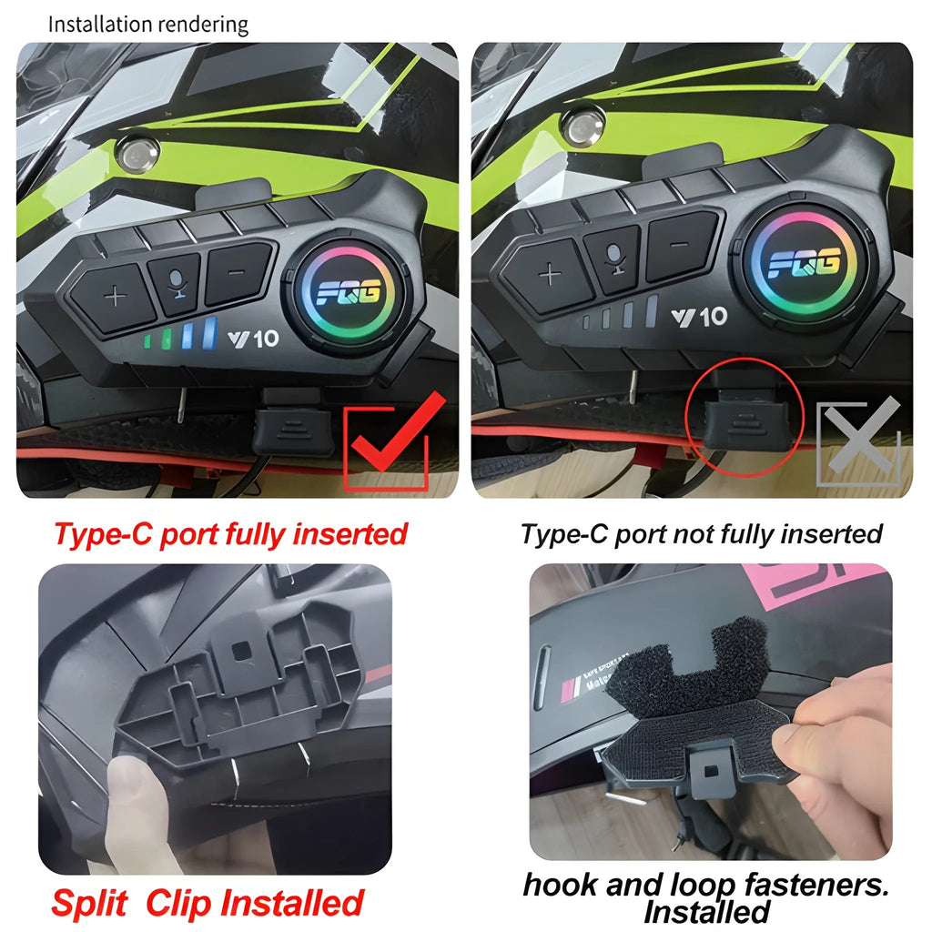 Premium Wireless Bluetooth Headset for Motorcycle Helmets - Crystal Clear Sound, Noise Cancellation, and Long Battery Life