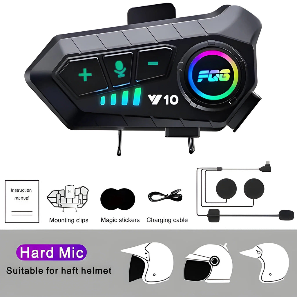 Premium Wireless Bluetooth Headset for Motorcycle Helmets - Crystal Clear Sound, Noise Cancellation, and Long Battery Life
