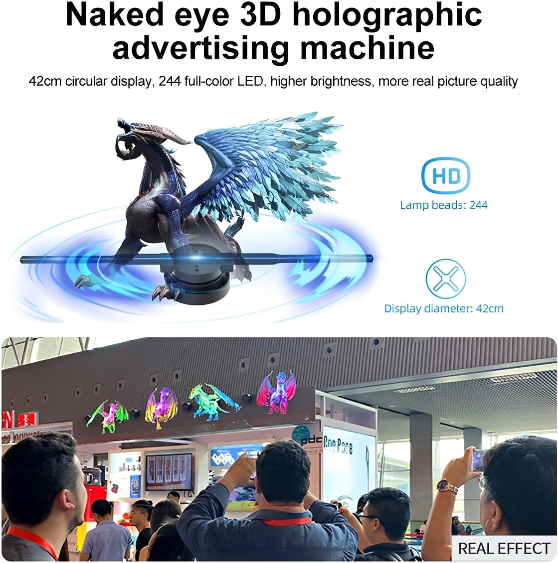 3D LED Hologram Fan Projector - Stunning Visual Display for Events & Advertising