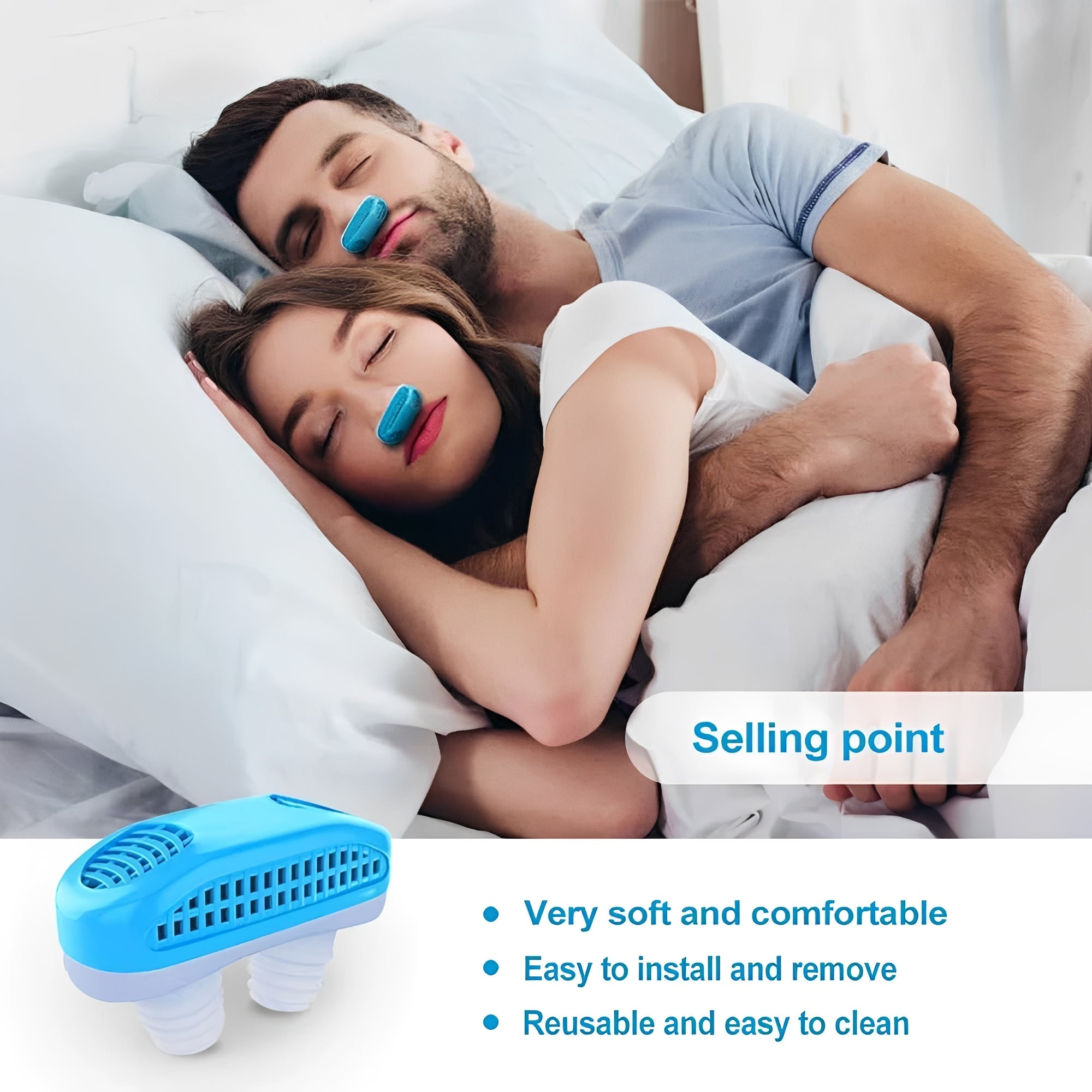 Cordless Nasal Sleep Aid Device - Compact Snoring Relief Insert for Better Sleep