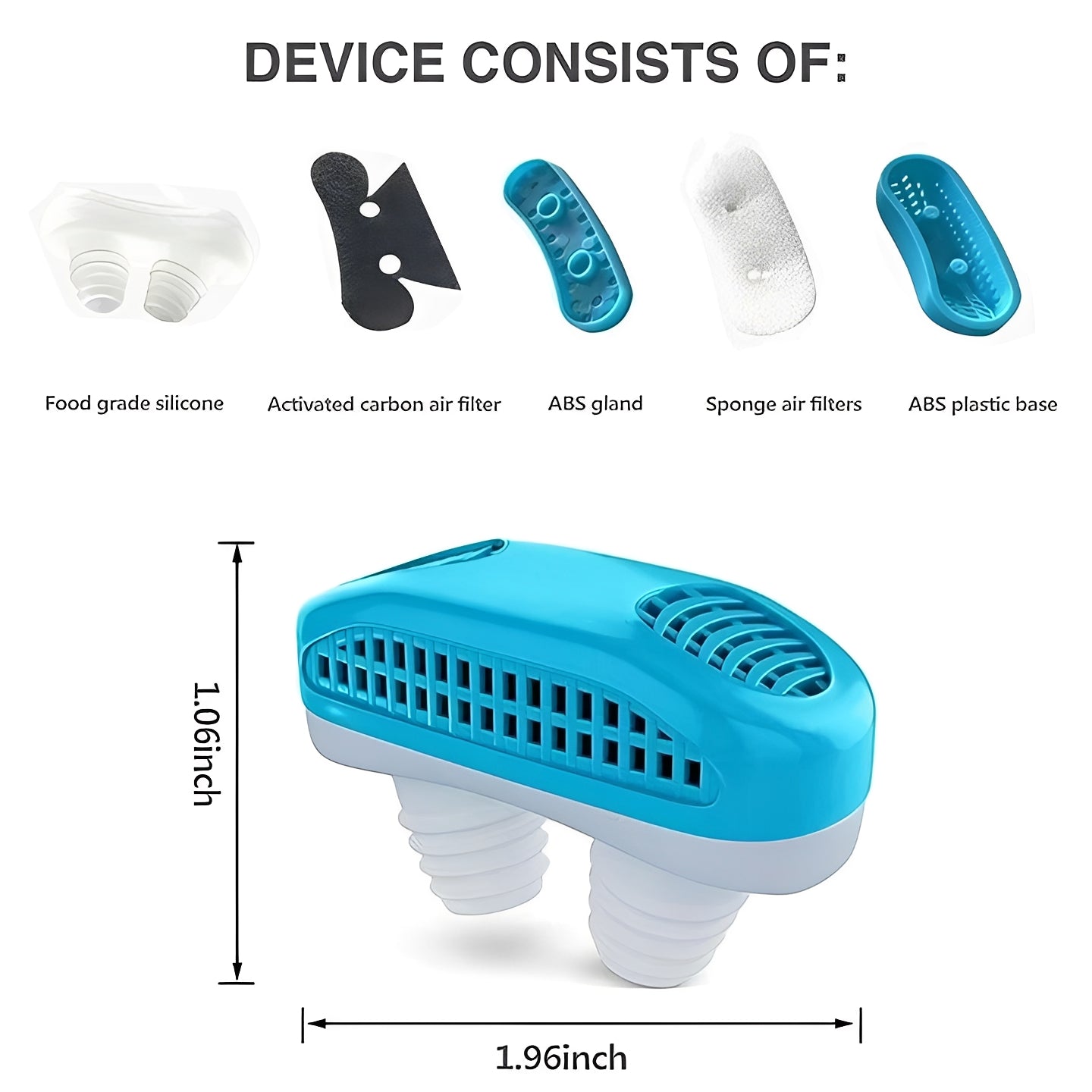 Cordless Nasal Sleep Aid Device - Compact Snoring Relief Insert for Better Sleep