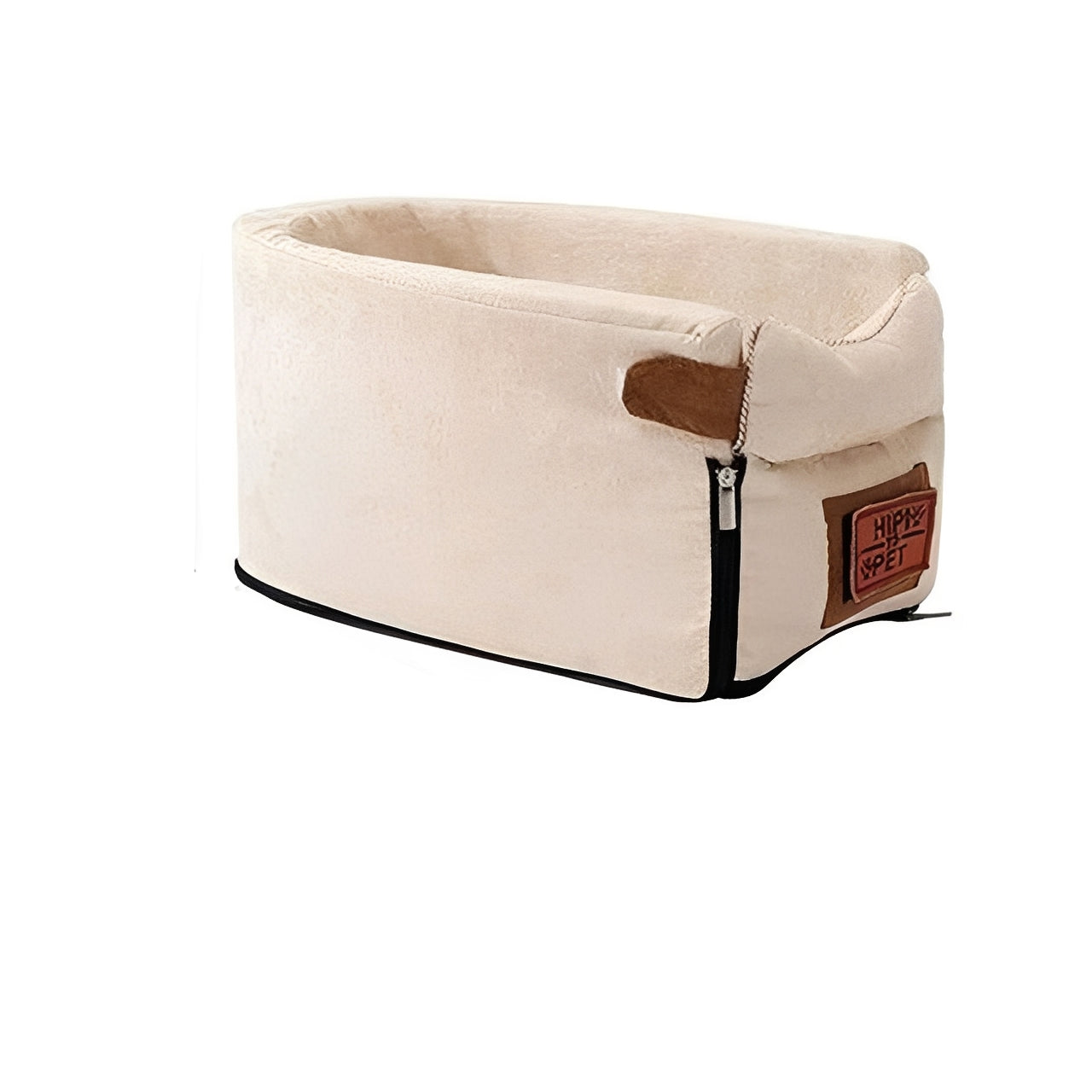 Compact Pet Travel Seat for Cars - Armrest Mount with Zipper Closure for Small Pets - Safe & Comfortable Travel Solution