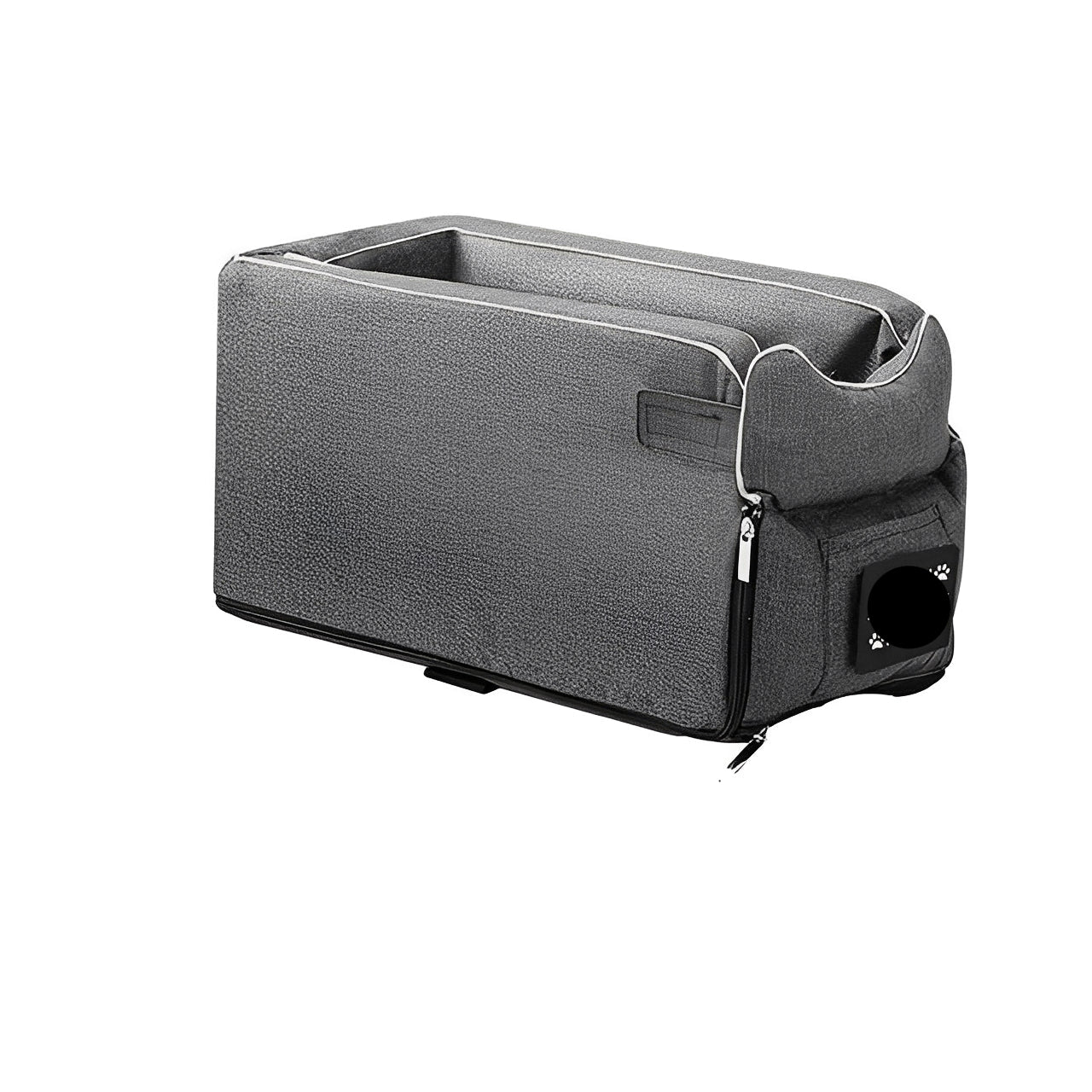 Compact Pet Travel Seat for Cars - Armrest Mount with Zipper Closure for Small Pets - Safe & Comfortable Travel Solution