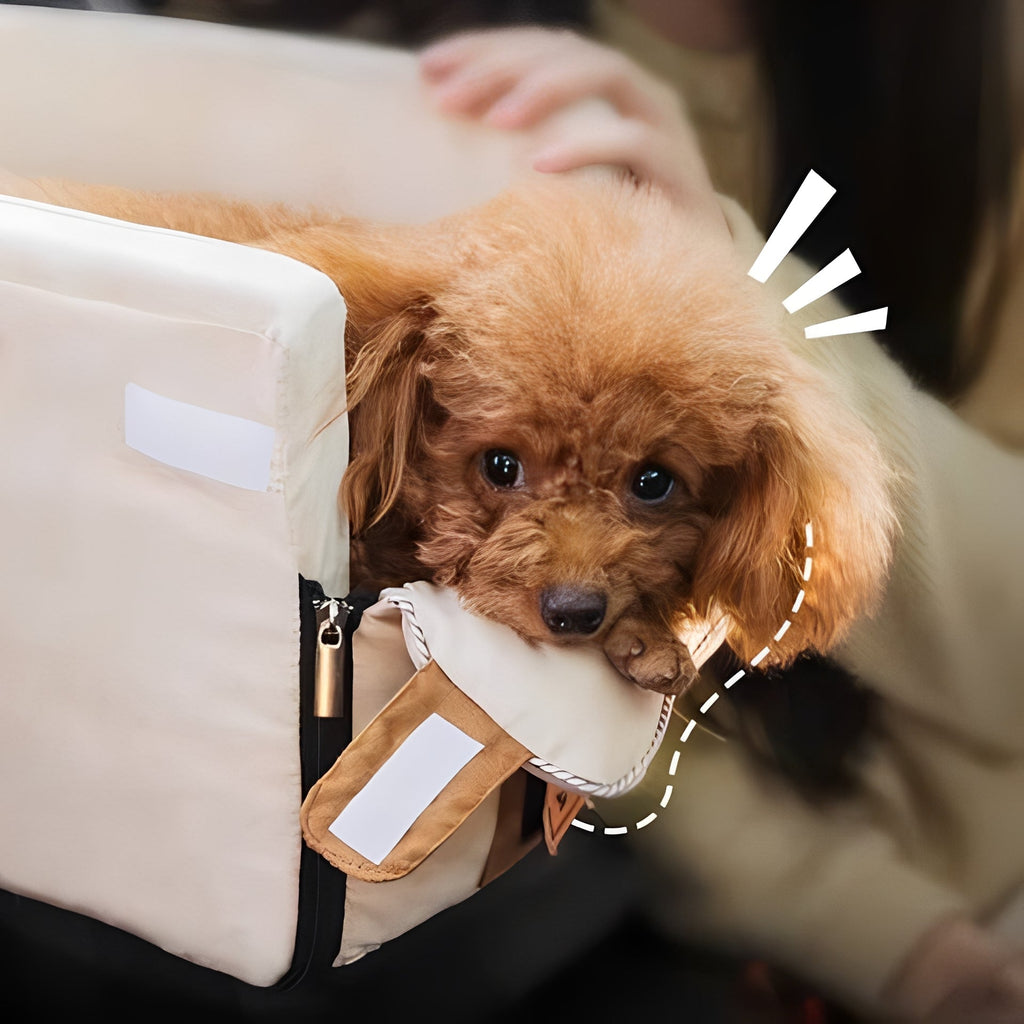 Compact Pet Travel Seat for Cars - Armrest Mount with Zipper Closure for Small Pets - Safe & Comfortable Travel Solution
